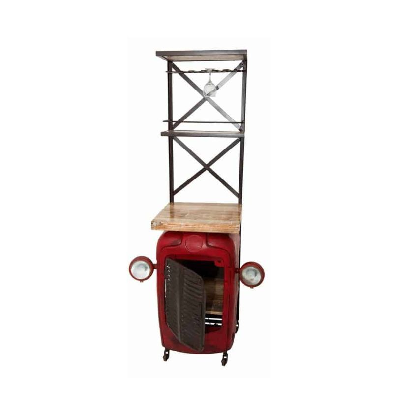 Mobilă bar cap tractor mare mcb-5003, roșu vintage