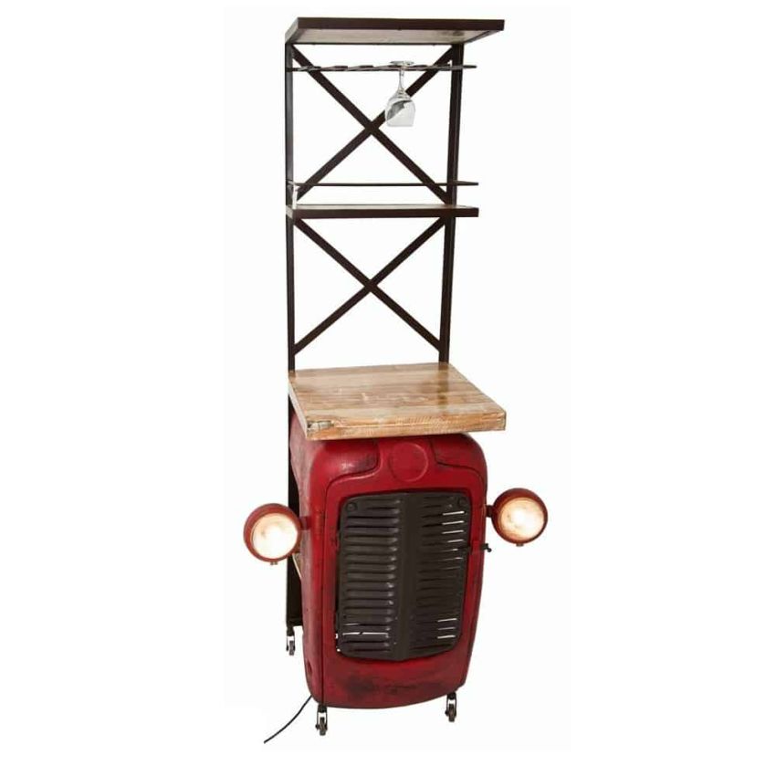 Mobilă bar cap tractor mare mcb-5003, roșu vintage
