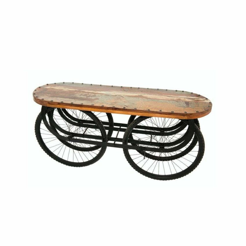Mobilă bar masă cu roți mcb-1208, lemn vintage