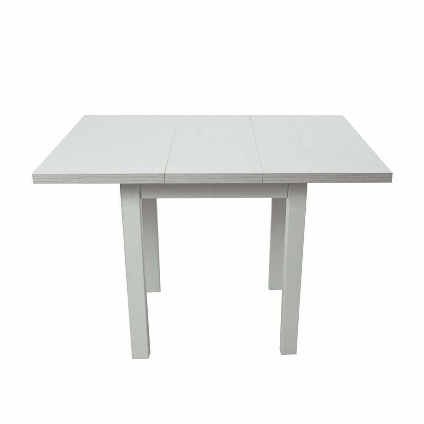 Masa living max7 b, bialy, extensibila 80/110x80x76 cm, lemn masiv de fag/pal