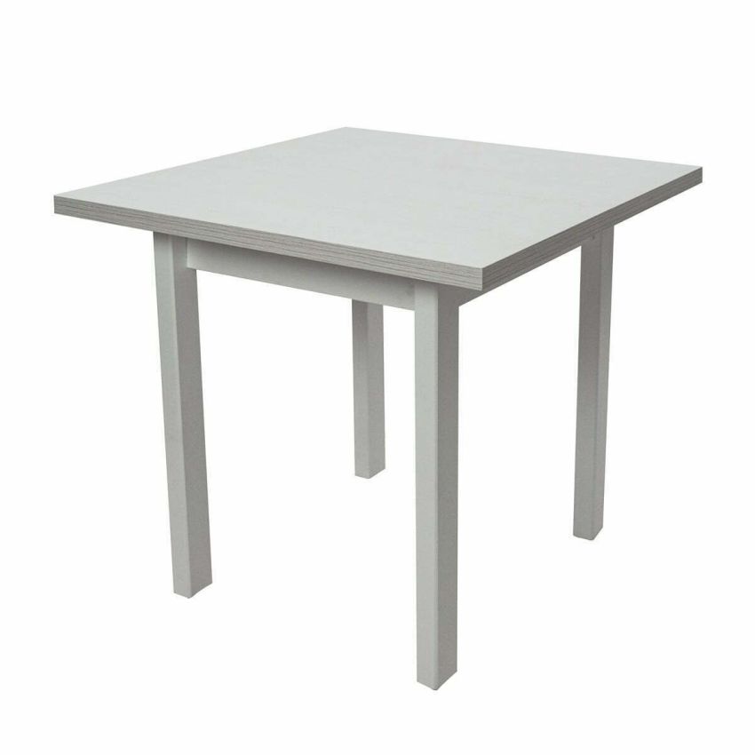 Masa living max7 b, bialy, extensibila 80/110x80x76 cm, lemn masiv de fag/pal