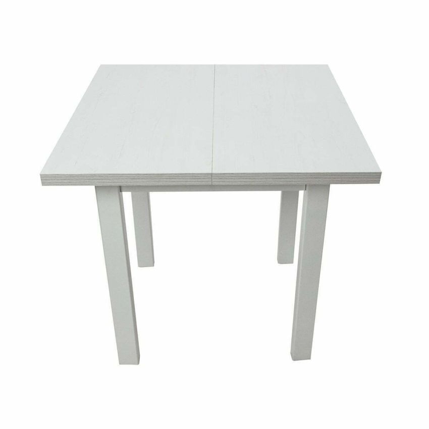 Masa living max7 b, bialy, extensibila 80/110x80x76 cm, lemn masiv de fag/pal