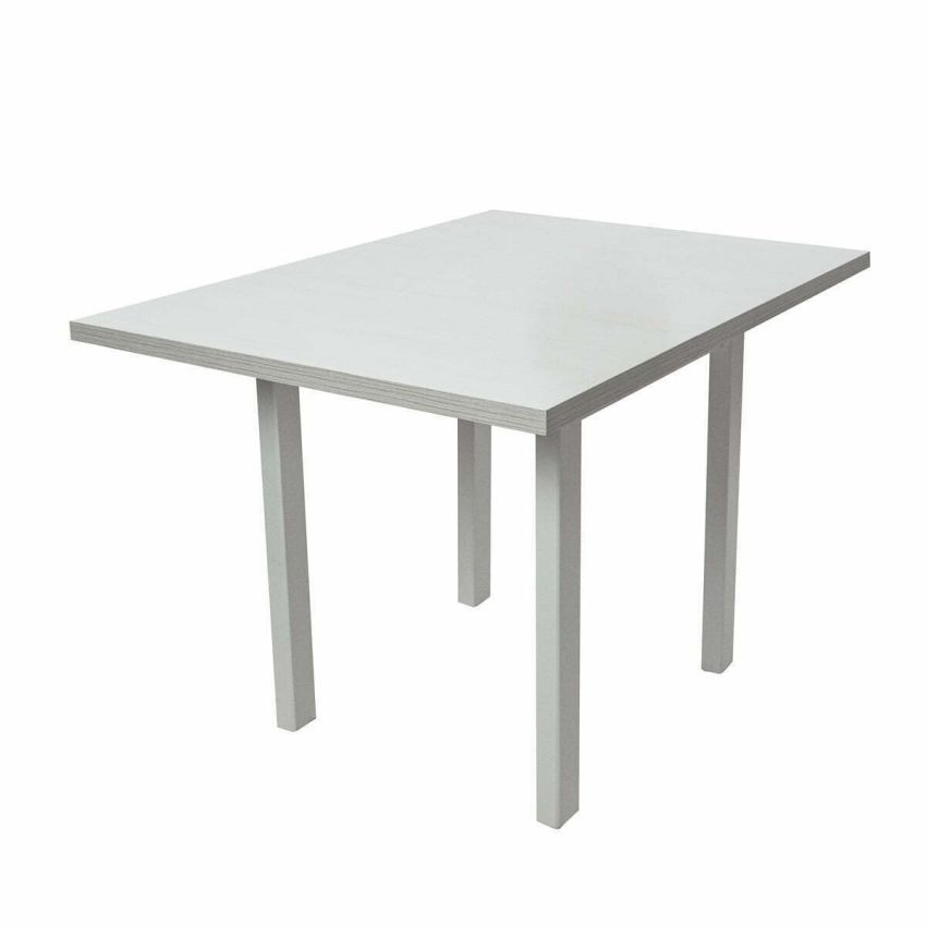 Masa living max7 b, bialy, extensibila 80/110x80x76 cm, lemn masiv de fag/pal