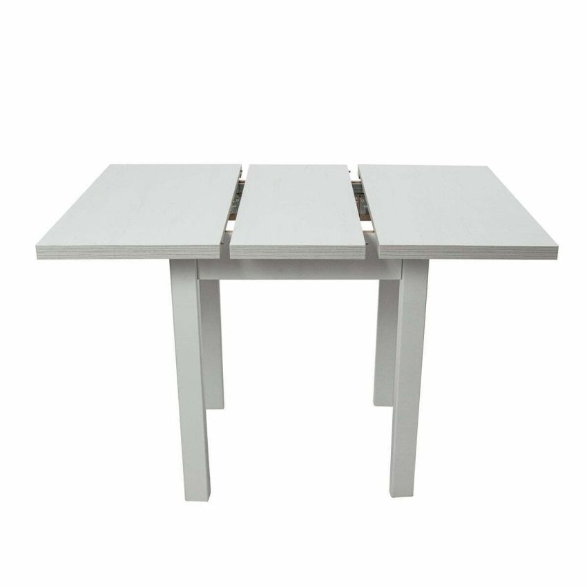 Masa living max7 b, bialy, extensibila 80/110x80x76 cm, lemn masiv de fag/pal