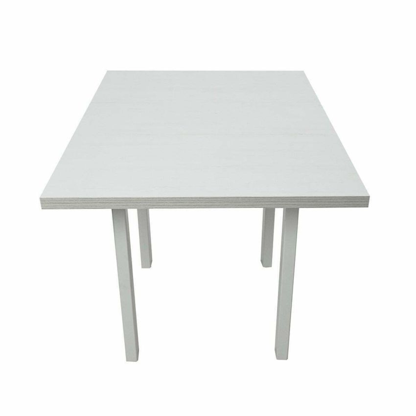 Masa living max7 b, bialy, extensibila 80/110x80x76 cm, lemn masiv de fag/pal