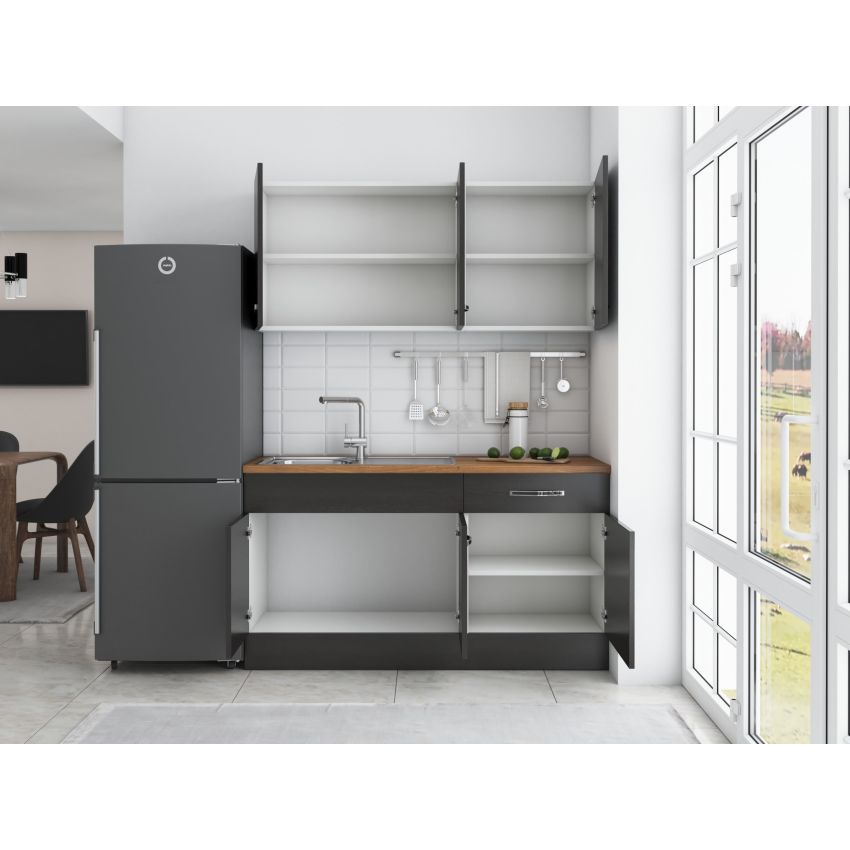 Bucatarie Sofia 140 cm, Wenge, Blat termic nuc
