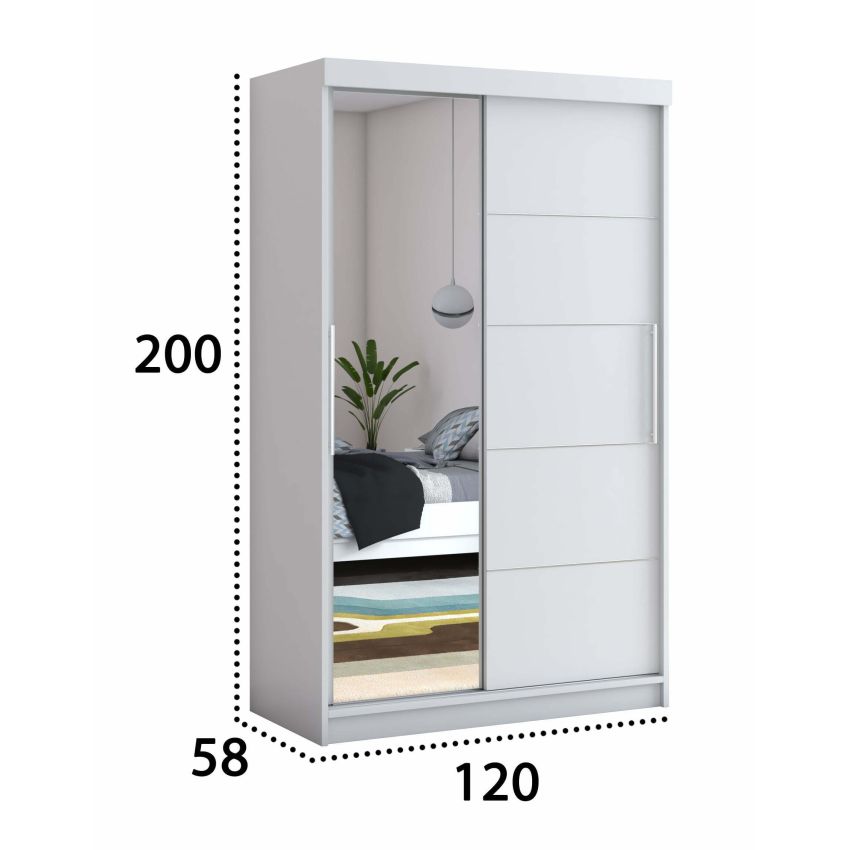 Dressing beta alb 120x200x58 cm cu oglinda