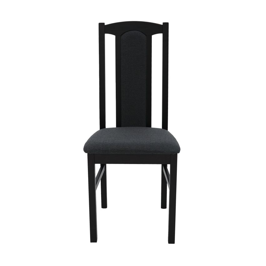 Set masa extensibila 100x130 cm cu 4 scaune tapitate, mb-12 poli1 si s-37 boss7 w11, wenge, lemn masiv, stofa