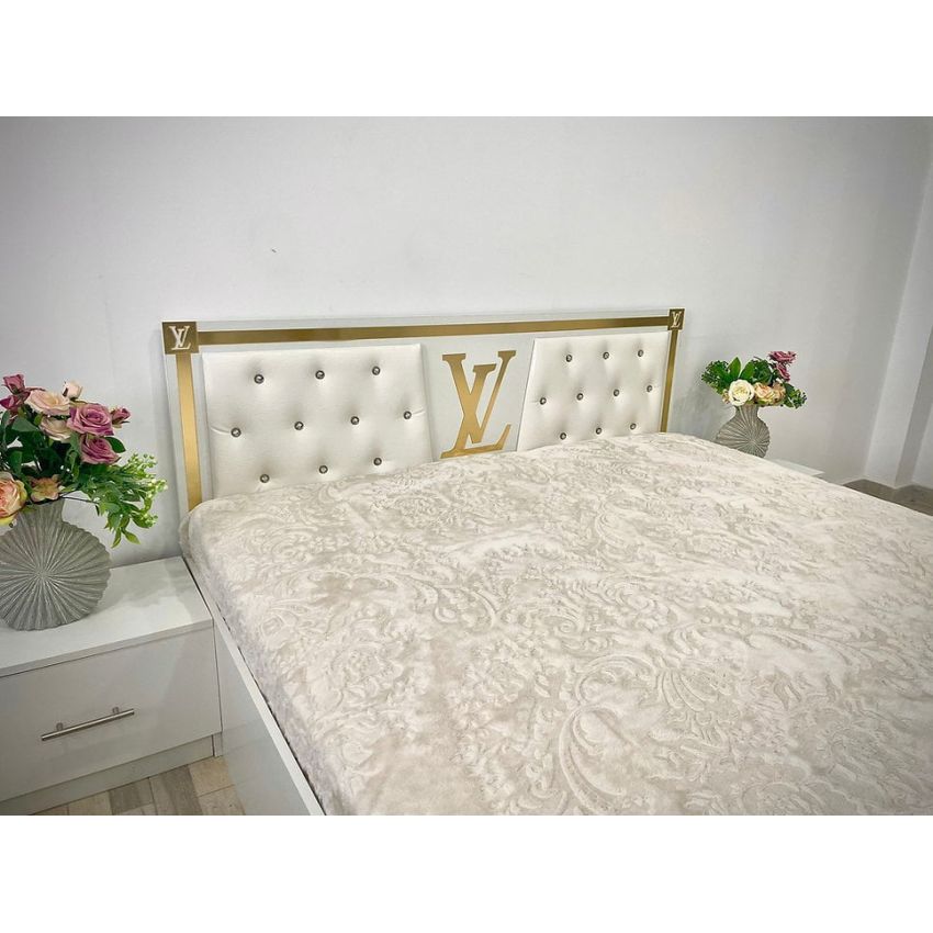 Dormitor Vegas, alb,160×200 cm