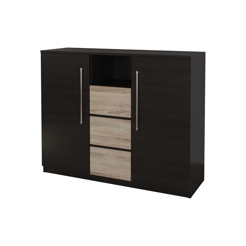 Set dormitor dome 1-20, wenge, dulap 200 cm, pat 160×200 cm, 2 noptiere, comoda