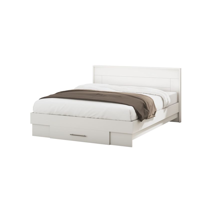 Set dormitor dome 1-20, wenge/alb, dulap 200 cm, pat 160×200 cm, 2 noptiere, comoda