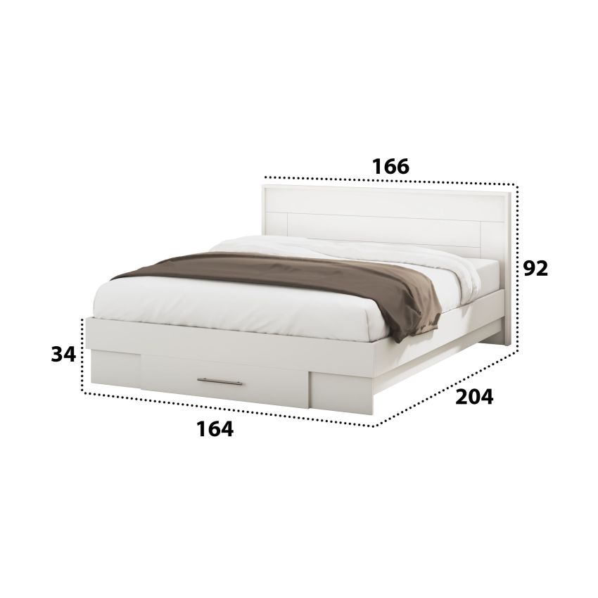 Set dormitor dome 1-20, wenge/alb, dulap 200 cm, pat 160×200 cm, 2 noptiere, comoda