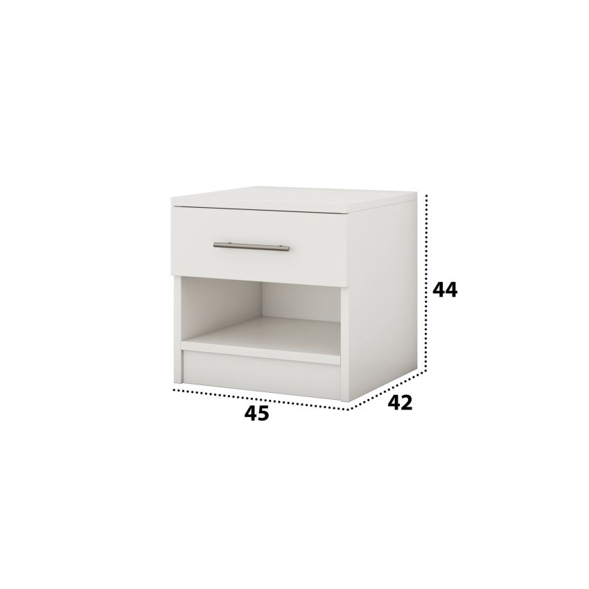 Set dormitor dome 1-20, wenge/alb, dulap 200 cm, pat 160×200 cm, 2 noptiere, comoda
