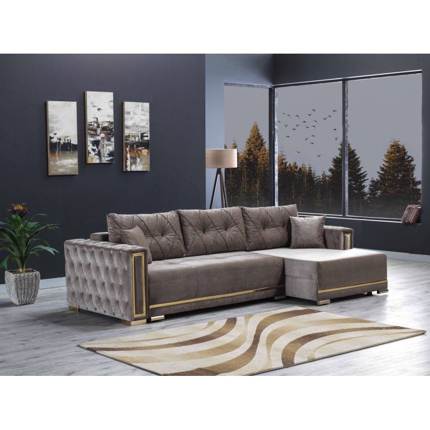 Coltar monza, 270x150x90 cm, extensibil cu lada