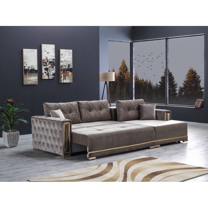 Coltar monza, 270x150x90 cm, extensibil cu lada