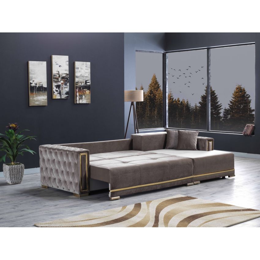 Coltar monza, 270x150x90 cm, extensibil cu lada