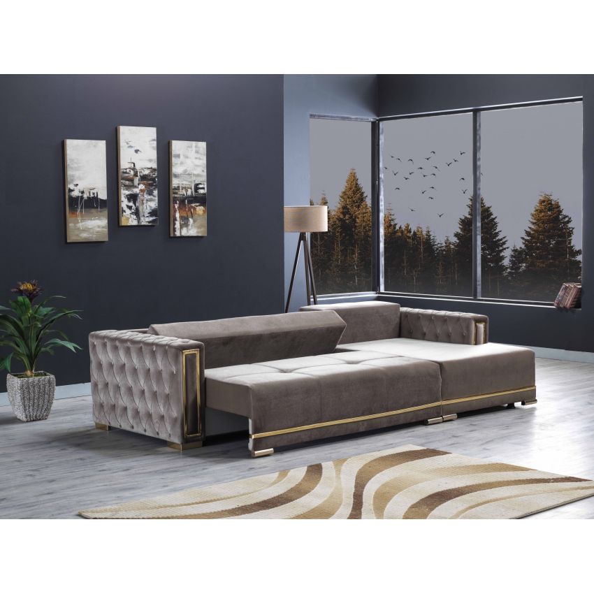 Coltar monza, 270x150x90 cm, extensibil cu lada