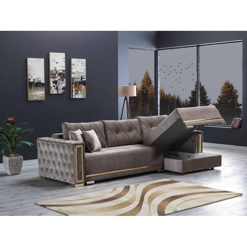 Coltar monza, 270x150x90 cm, extensibil cu lada