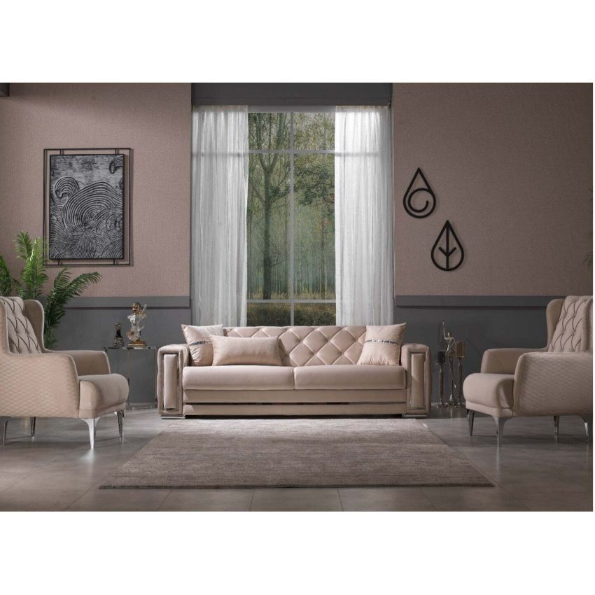 Set canapea extensibila cu 3 locuri si 2 fotolii bolivia
