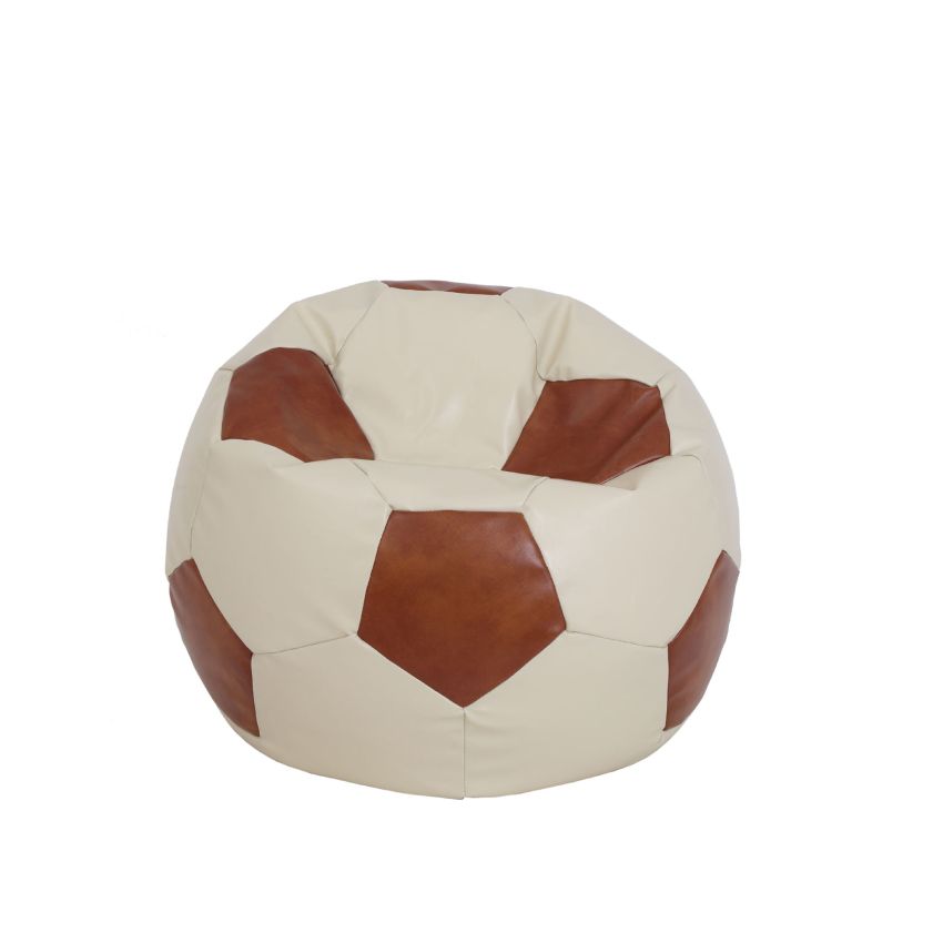 Fotoliu tip minge mondo ball, bean bag, crem-cognac, imitatie piele, 74 cm