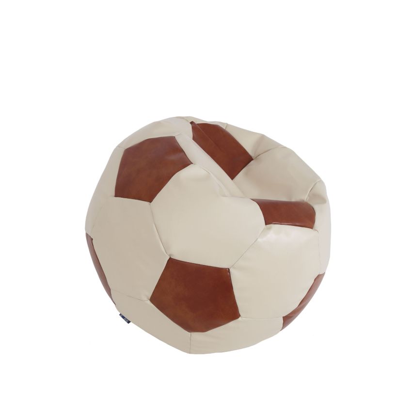 Fotoliu tip minge mondo ball, bean bag, crem-cognac, imitatie piele, 74 cm