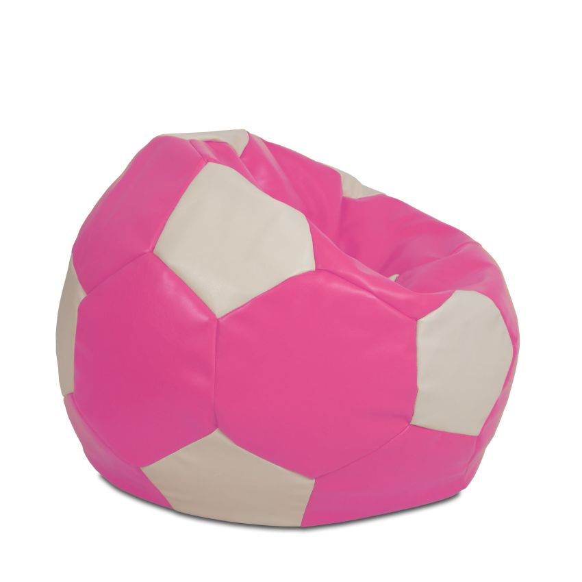 Fotoliu tip minge mondo ball, bean bag, roz-crem, imitatie piele, 74 cm