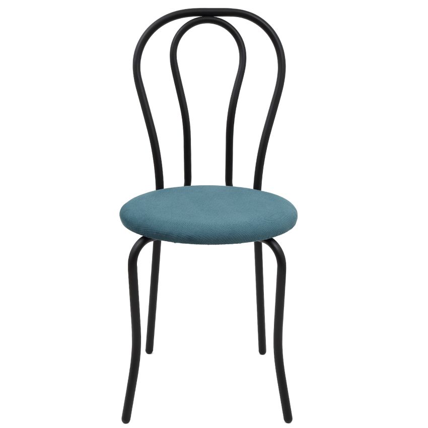Scaun tulipan, turcoaz, 89x40x50 cm, cadru negru, stofa