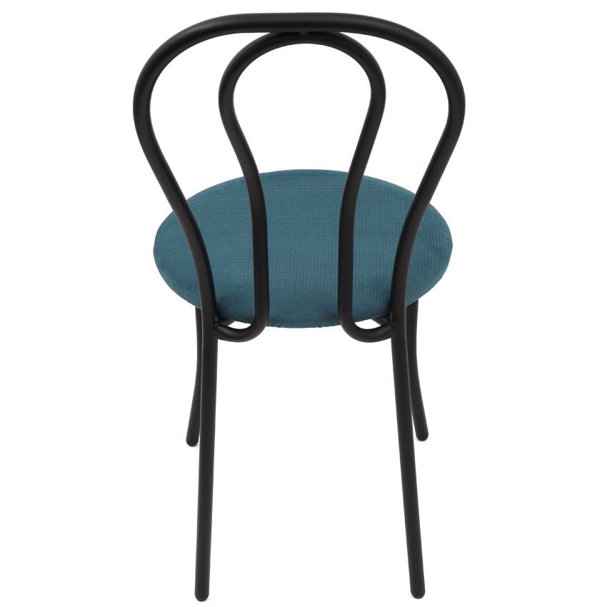 Scaun tulipan, turcoaz, 89x40x50 cm, cadru negru, stofa