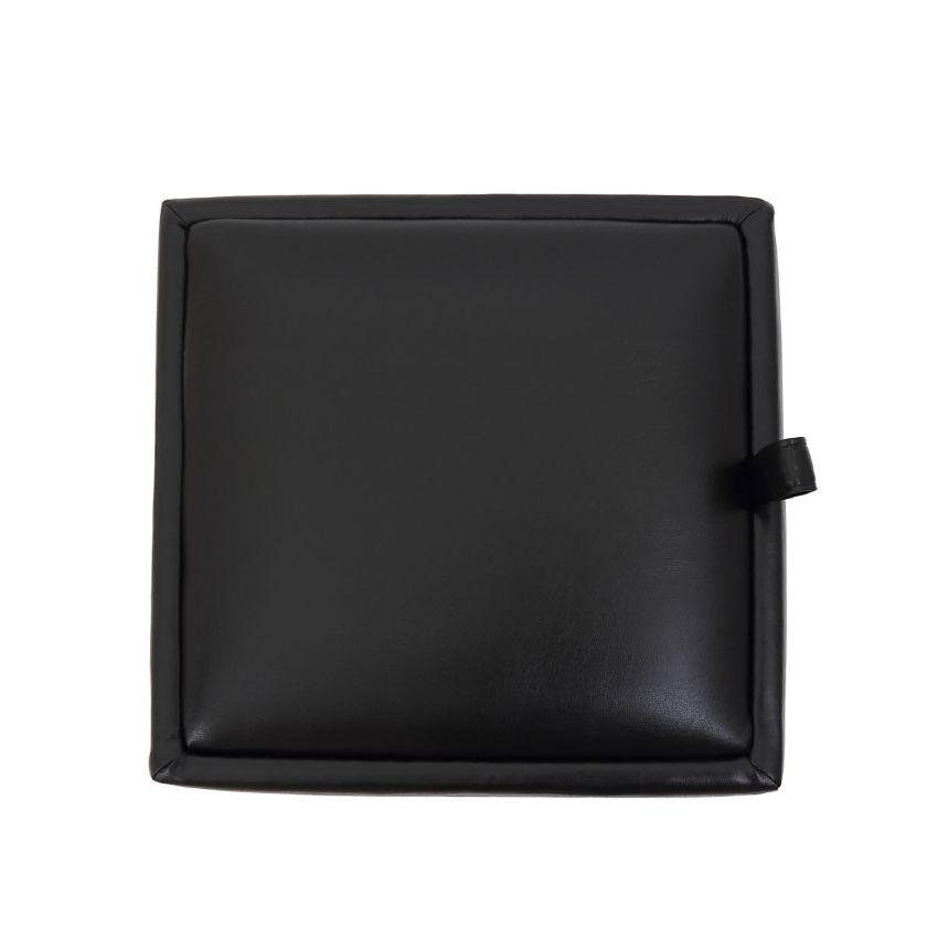 Taburet box, negru, imitatie piele, 41x37x37 cm