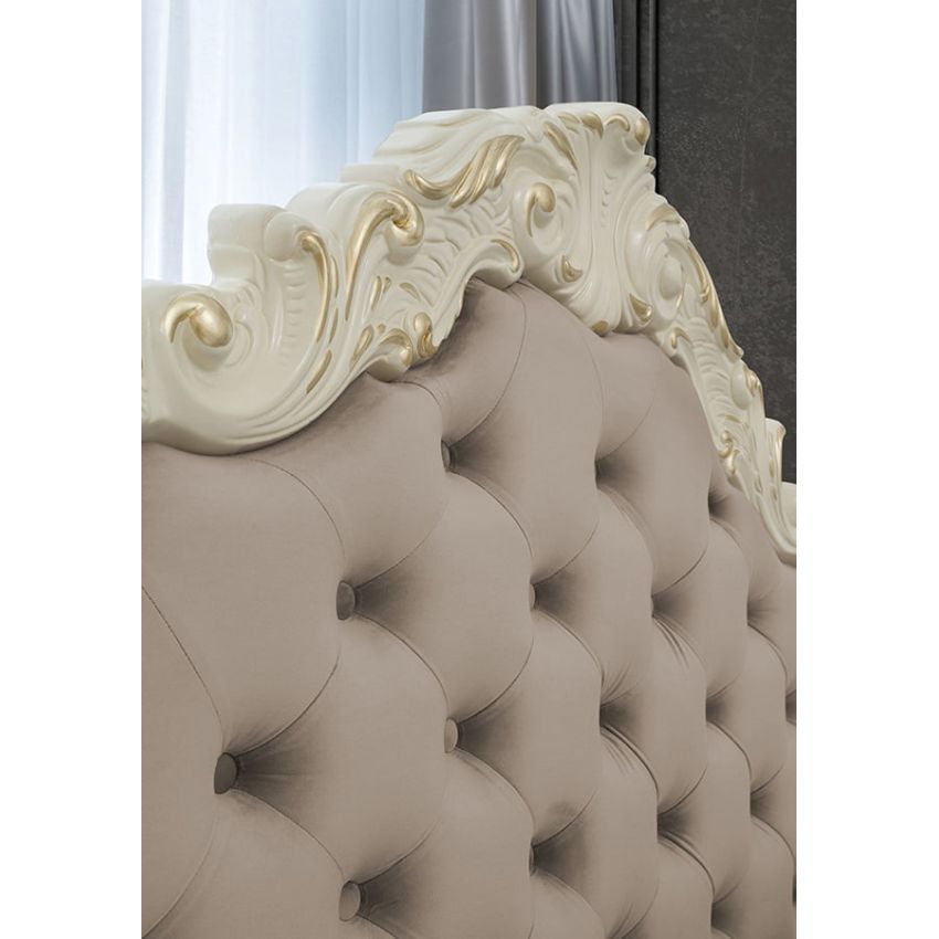Dormitor adele, crem, dulap cu 6 usi , pat 160x200 cm, 2 noptiere, comoda