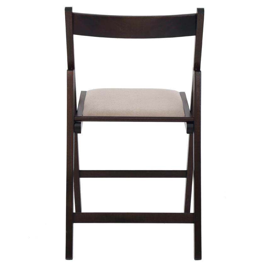 Scaun basic tapitat, cadru wenge, crem, stofa, 78.5×42.5×49 cm