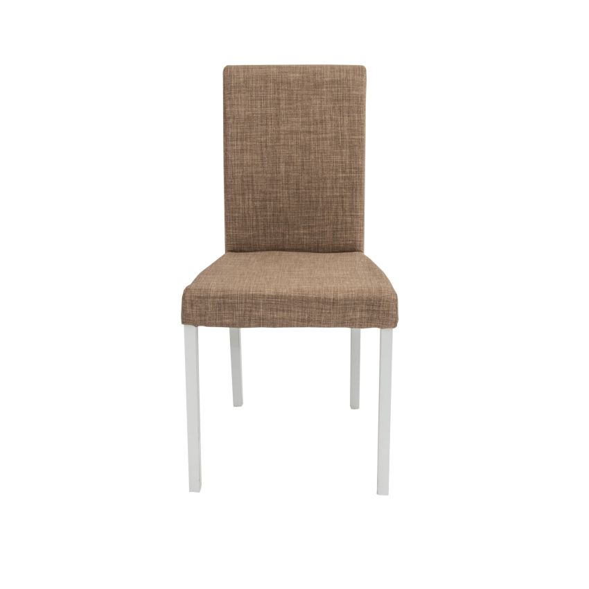 Scaun kanzona tapitat, lennon 101, maro, lemn masiv fag, 45x90x53 cm