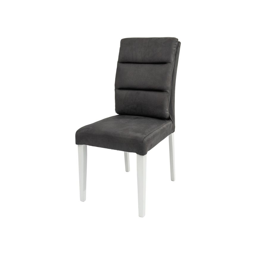 Scaun plea tapitat, gri, europa 118, lemn masiv de fag, 47x98x54 cm