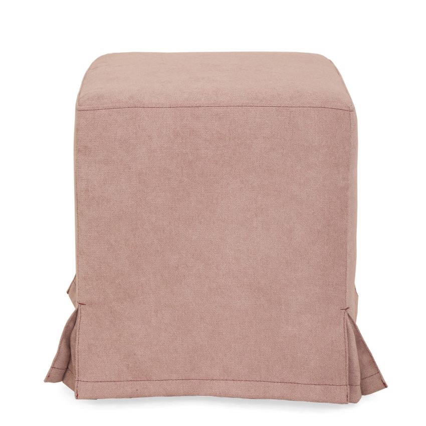Taburet cube t, roz prafuit, stofa k, 45x38x38 cm