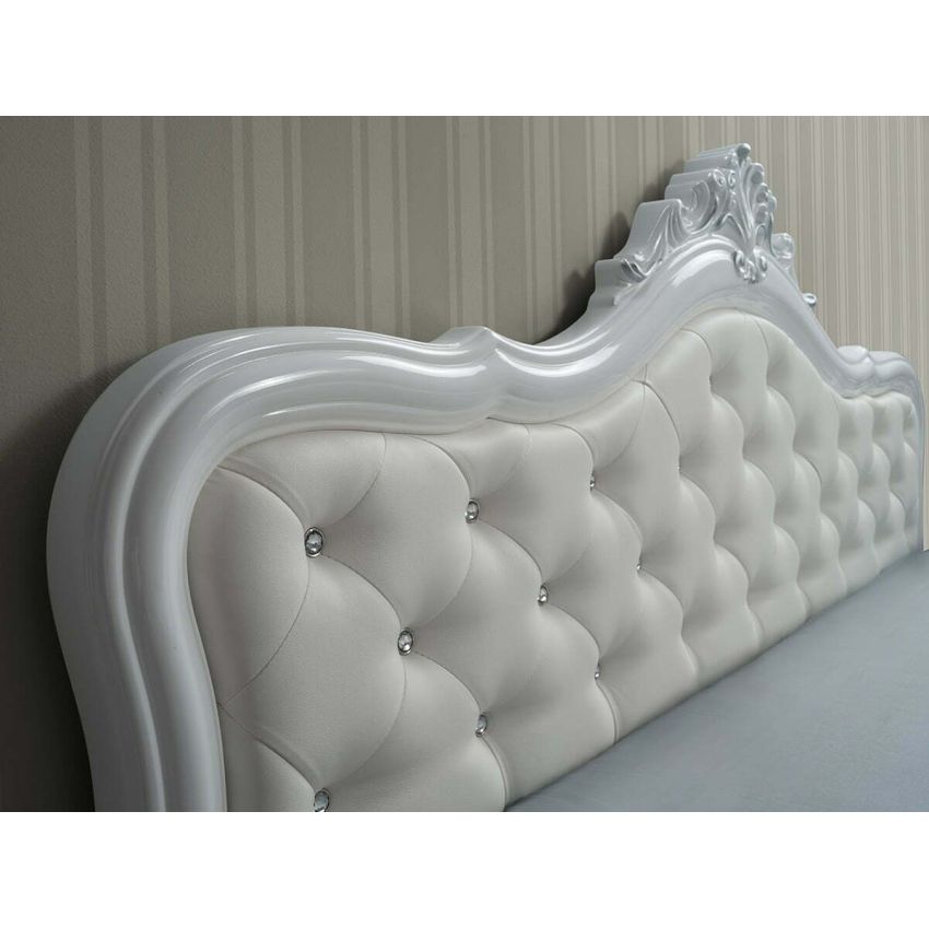 Dormitor luisa, alb, pat 180x200 cm, dulap cu 6 usi, comoda, 2 noptiere