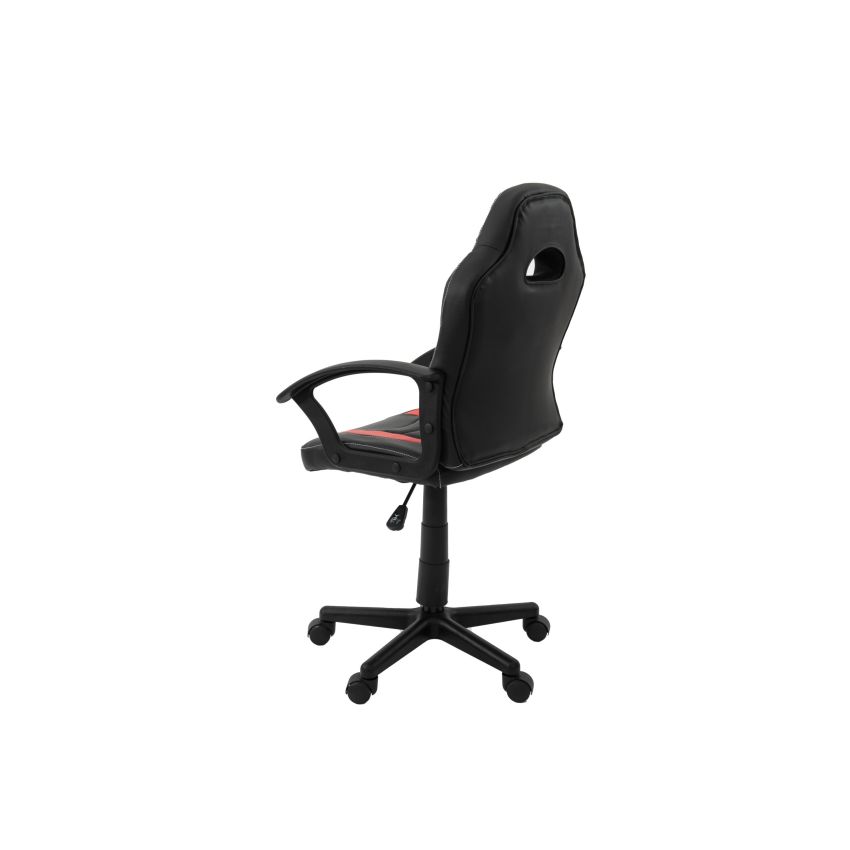 Scaun birou S-182, Negru Rosu, 55x99.5x56 cm, Piele Ecologica