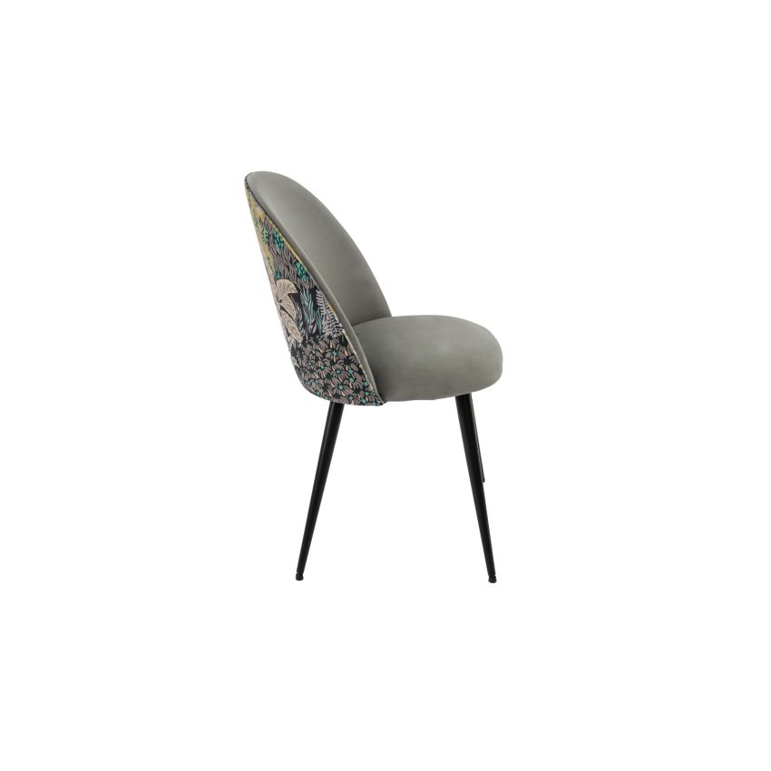 Scaun living, tapitat cu stofa premium, s-171, gri inchis