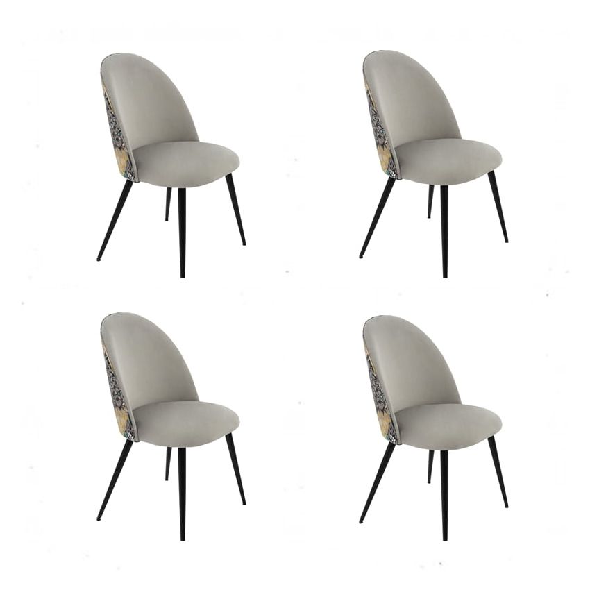 Set 4 scaune living, stofa premium, s-171, tapiterie gri deschis