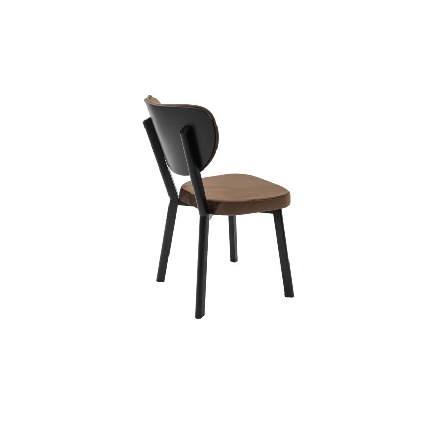 Scaun living, tapitat cu stofa, c523, maro
