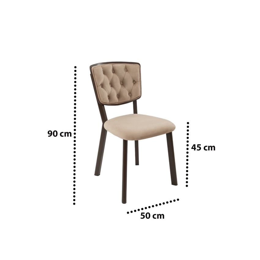 Set masa extensibila t520, crem, 124-152x79x75 cm cu 4 scaune c520, crem