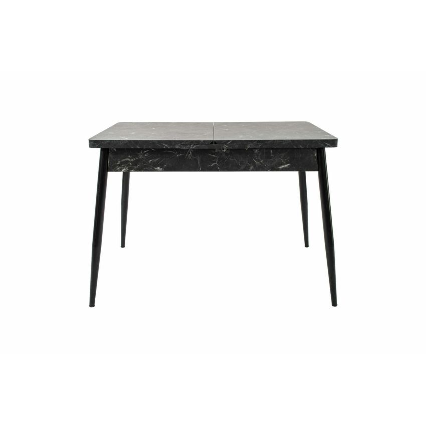 Set masa extensibila t710 lotus, neagra, 135x70x75cm cu 4 scaune c669, negre, 44x45x95 cm