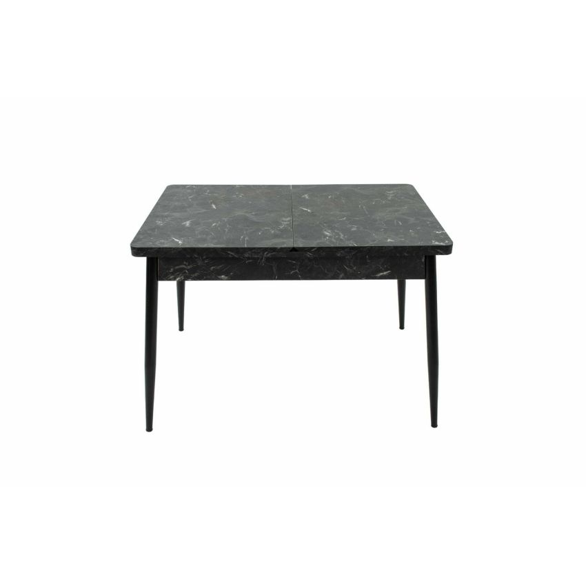 Set masa extensibila t710 lotus, neagra, 135x70x75cm cu 4 scaune c669, negre, 44x45x95 cm