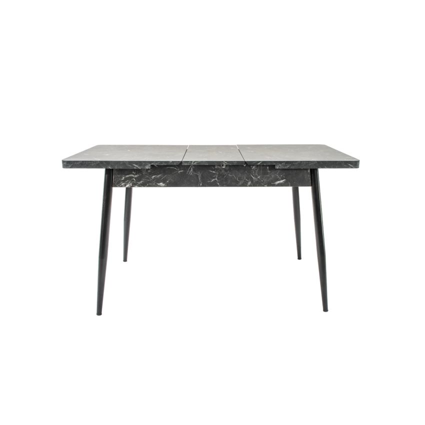 Set masa extensibila t710 lotus, neagra, 135x70x75cm cu 4 scaune c669, negre, 44x45x95 cm