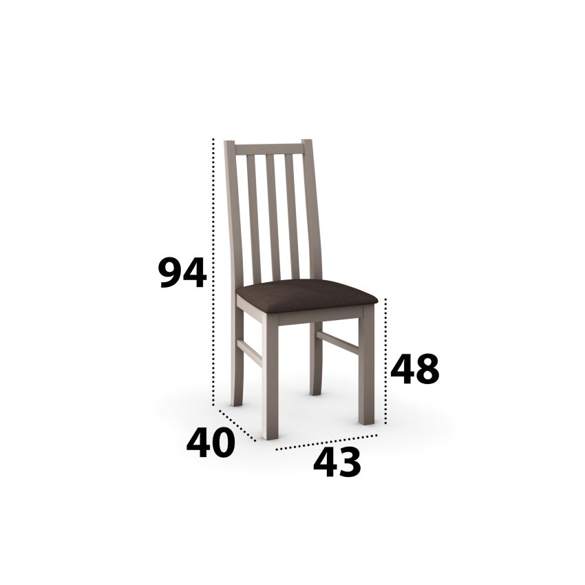Set masa extensibila 120x150cm cu 6 scaune tapitate, mb-13 max5 si s-38 boss10 s6, sonoma, lemn masiv de fag, stofa