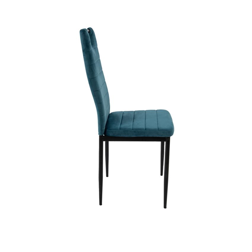 Set masa mb-84, sticla securizata, 140x76x80 cm, cu 4 scaune s-175 albastru, 58x98x48 cm