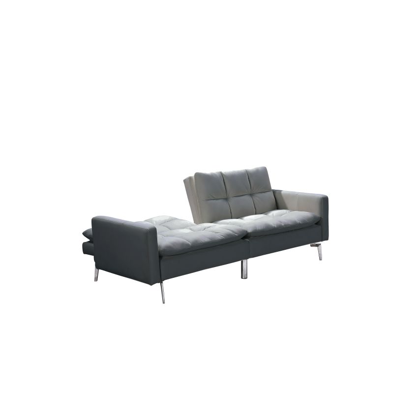 Canapea extensibila Zuni, material textil, gri, 204x91x85 cm