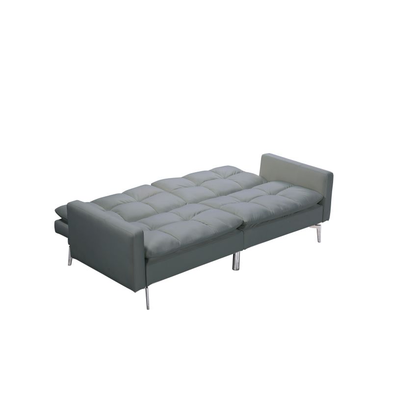 Canapea extensibila Zuni, material textil, gri, 204x91x85 cm