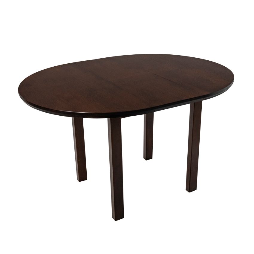 Set masa extensibila 100 x 130 cm cu 4 scaune tapitate, mb-12 poli1 si s-38 boss4 w15, wenge, lemn masiv, stofa