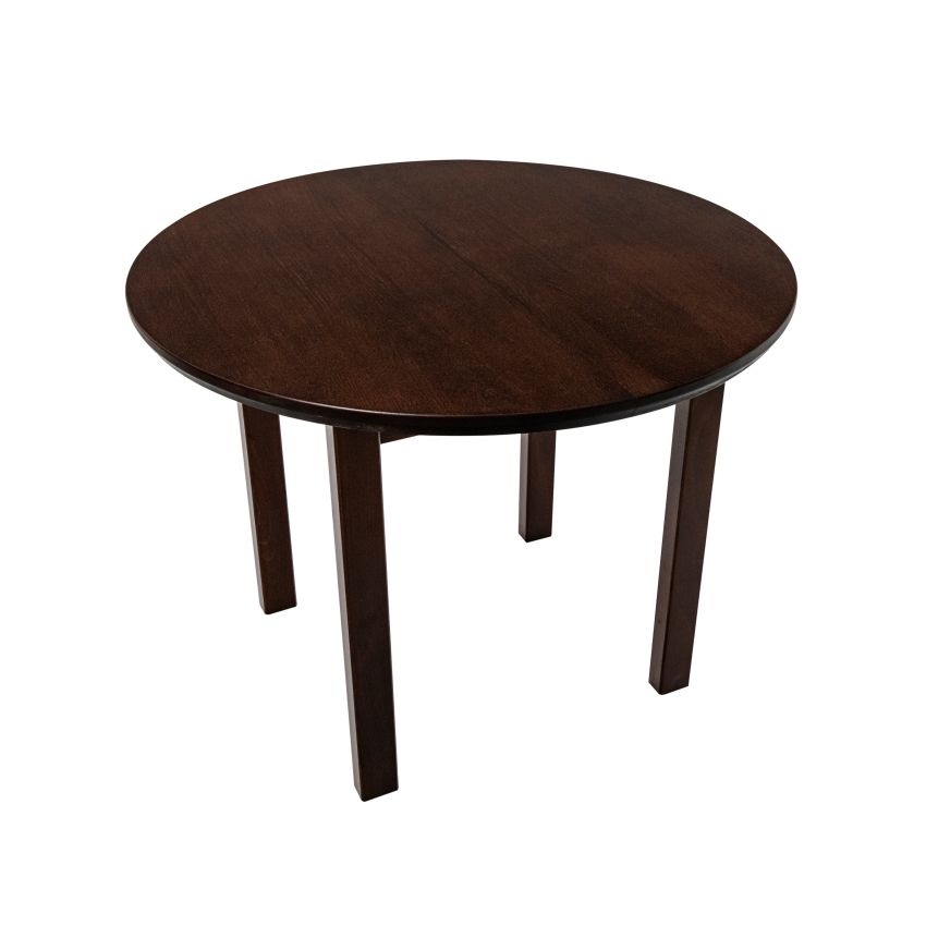 Set masa extensibila 100 x 130 cm cu 4 scaune tapitate, mb-12 poli1 si s-38 boss4 w15, wenge, lemn masiv, stofa