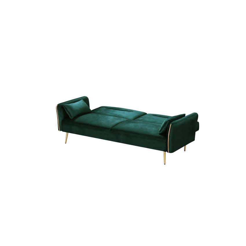 Canapea extensibila Andra, material textil, verde, 211x87x81 cm